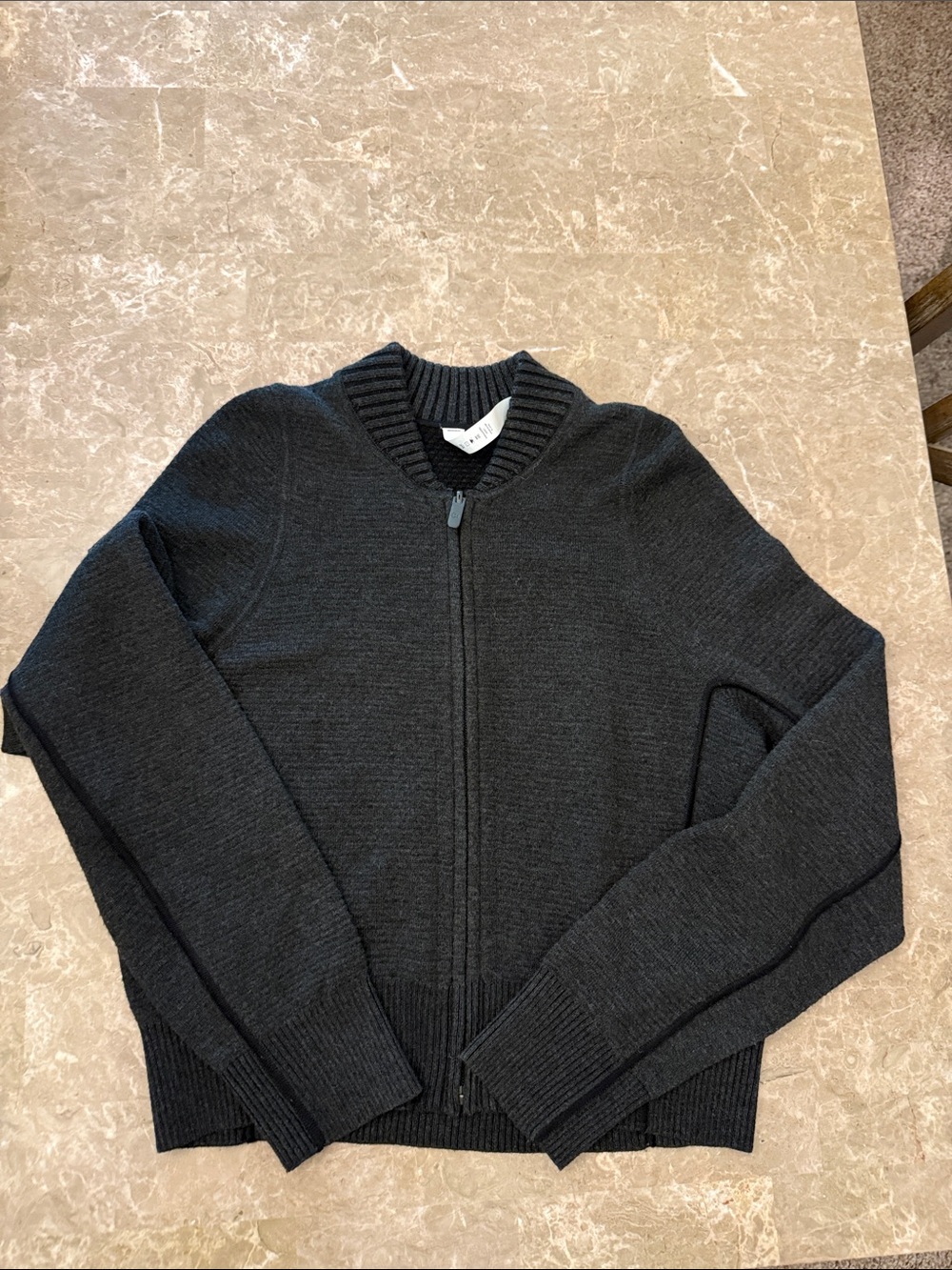 Women’s Lululemon reversible knit bomber sweater size 0. Wool blend.